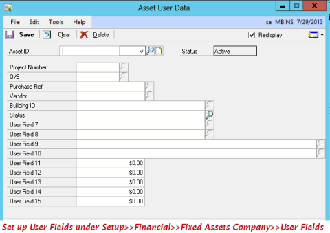 Assets user data