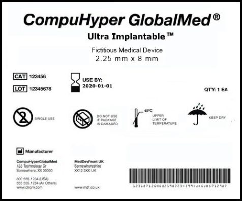 Example UDI Barcodes Label